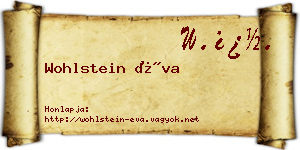 Wohlstein Éva névjegykártya